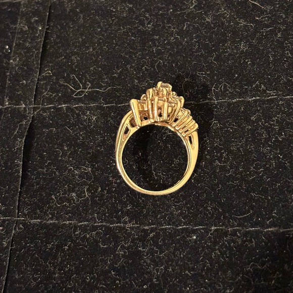 Size 5 14k yellow gold diamond cluster ring, 1.15ct total, APPRAISED - Picture 6 of 14